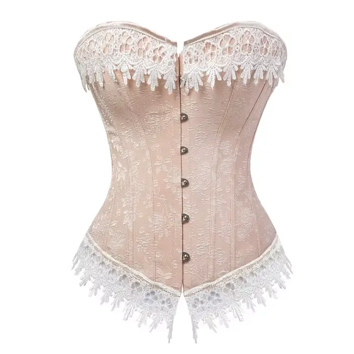 Corset Bustier avec garniture à lacets, Corsets en Satin, Costumes surbuste pour dames, haut victori
