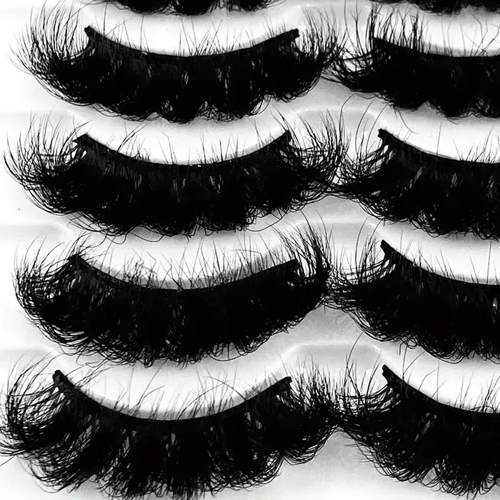 5 paires de cils Faux cils de vison longue durée cils de vison moelleux Volume dramatique Extension 