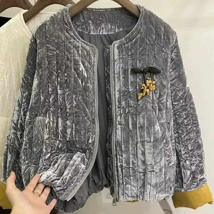 Sivý cardigan so zipsom pre ženy