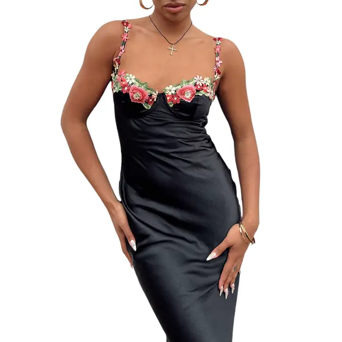 Robes Corset Sexy pour Femmes Y2k, Décolleté Plongeant, Bretelles Fines en Satin, Robes Moulantes Sa