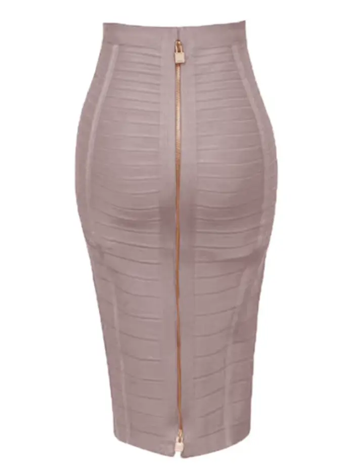 16 couleurs Sexy solide fermeture éclair Orange bleu noir rouge jupe de pansement femmes élastique m