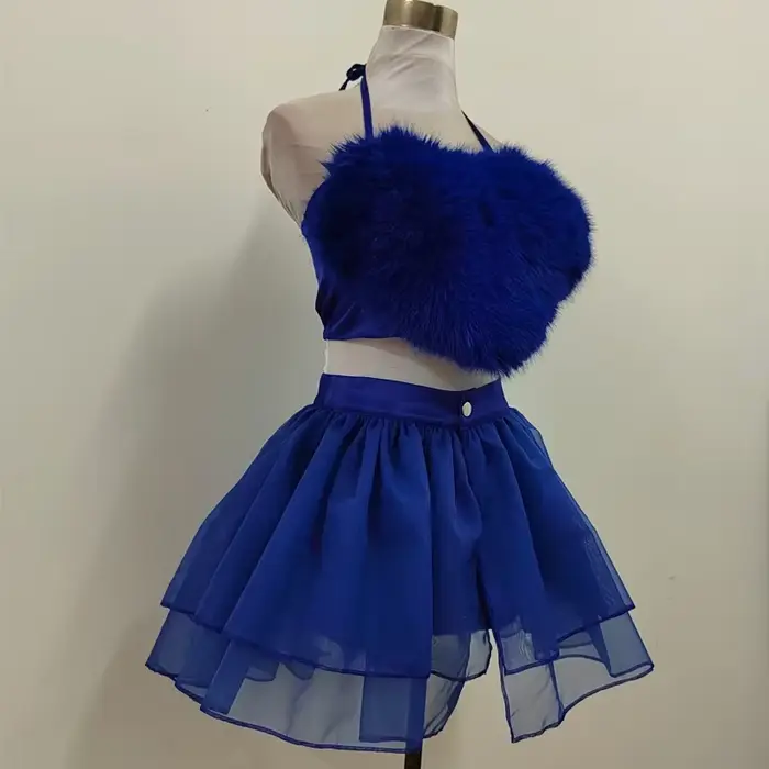 Jazzové tanečné kostýmy pre ženy, legitisexy pól oblečenie, namočené modré Kpop oblečenie, Ds Dj GKnitting set oddelené oblečenie, bar a nočný klub, nová kapela