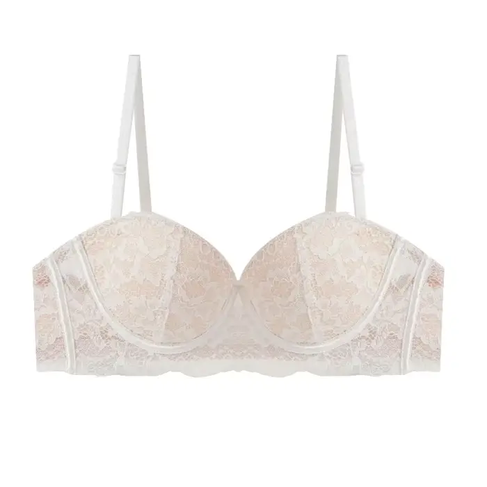 Soutien-gorge en dentelle noire pour femmes, petites coffres, Bralette, bandoulière amovible, anneau
