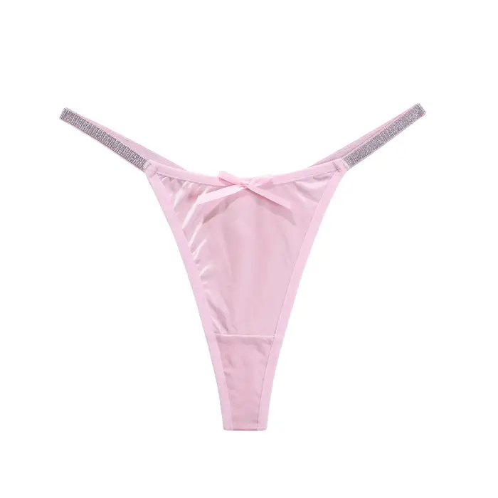 Slip string pour femmes, doux, confortable, couleur unie, sous-vêtement Sexy avec ceinture fine, Lin