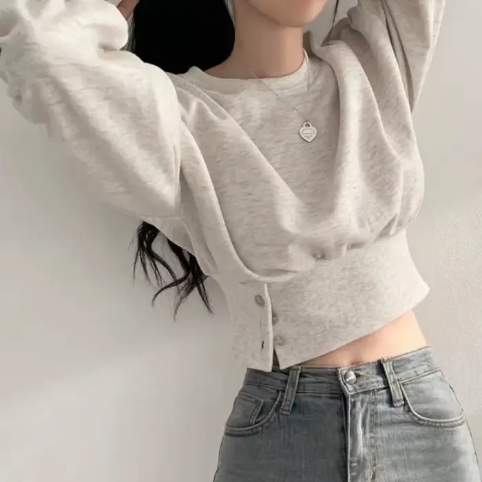 Ulzzang Gombíkový dizajn Baggy pre ženy