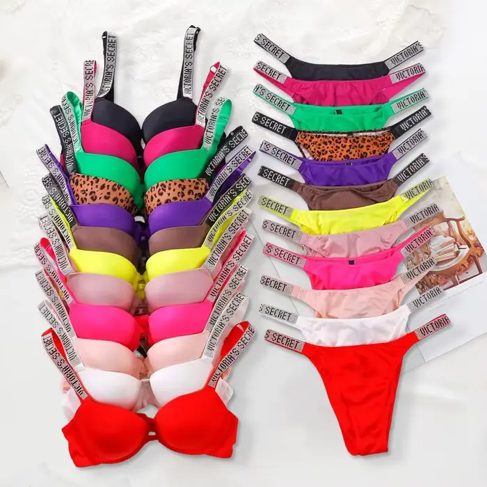 Set Victoria's Secret push-up podprsenka a nohavičky pre ženy každodenné elegantné sexy intímne spodná bielizeň špeciálne príležitosti