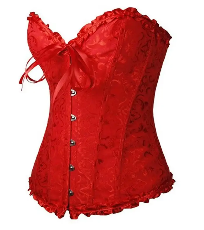 Sapubonva rouge Corset haut bustier femmes victorien Sexy blanc noir vert Vintage fleur surbuste gra