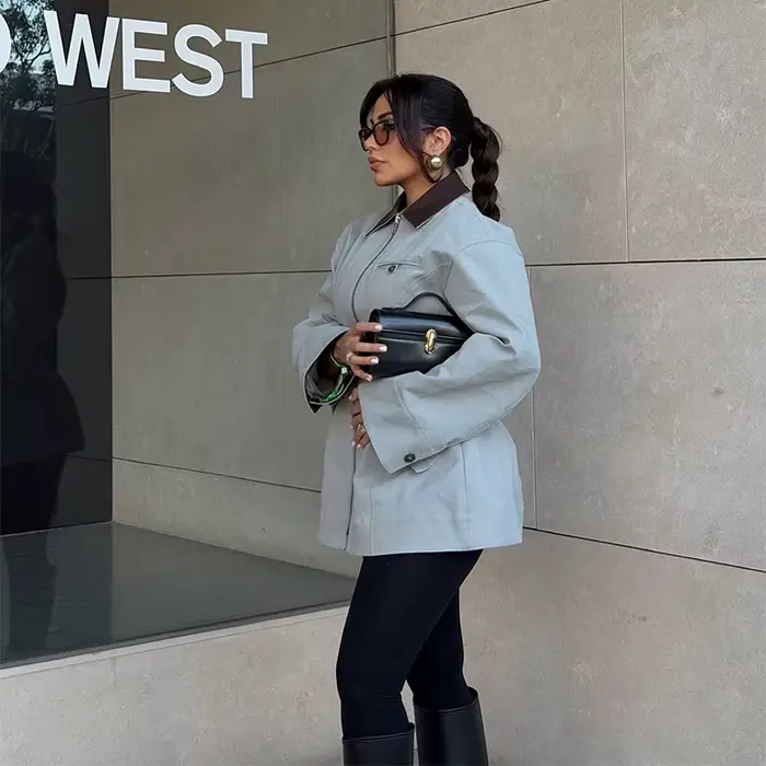 Beznámahová trendy bunda so zipsom
