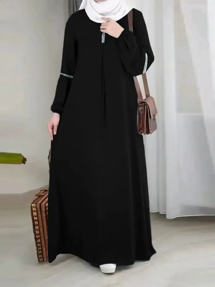 Abaya s dlhými rukávmi pre moslimské ženy