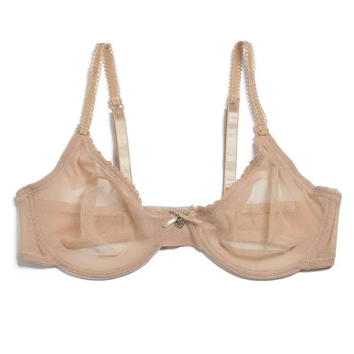 Nové ženy podprsenka dutá priesvitná sexy gázová sieťka transparentná ultra tenká