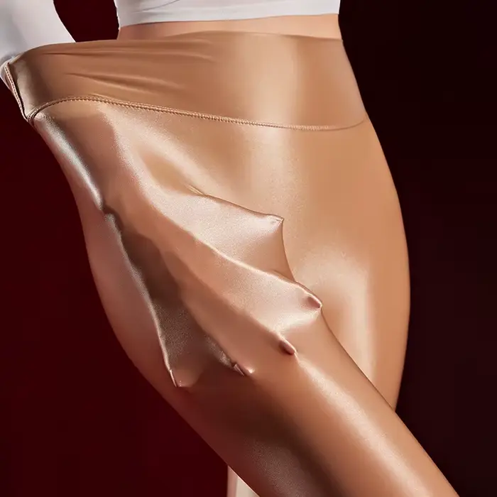 Sexy ženy otvorené rozkrok balenie hip ceruzka nohavice elastický olej lesk tenký Jóga tvarovanie oblečenie Sexy slúžka pančuchy Legíny