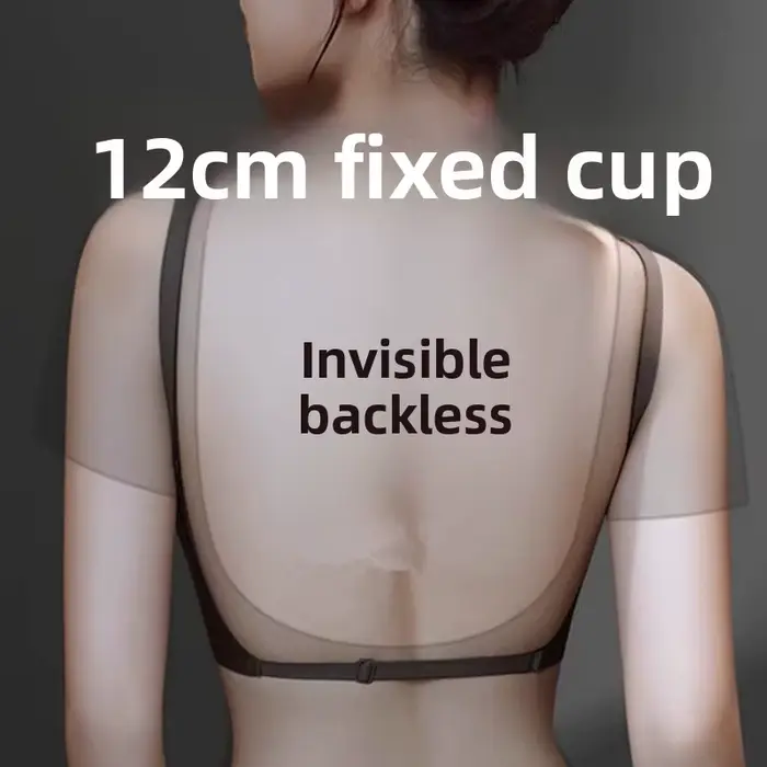 12CM Push Up podprsenka, malá poprsie, bez ramienok Backless Minimizer v hlbokom U, bočná podpora Ultra polstrovaná na svadbu