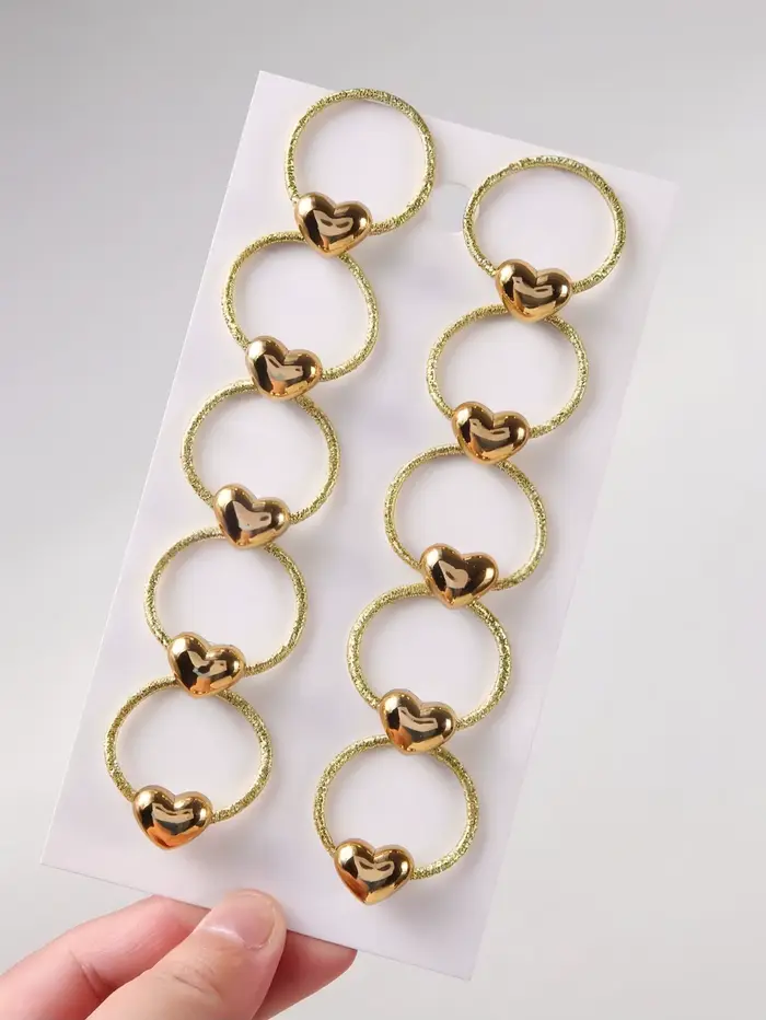Lot de 10 jolis élastiques pour cheveux de style princesse pour bébés filles, avec paillettes dorées