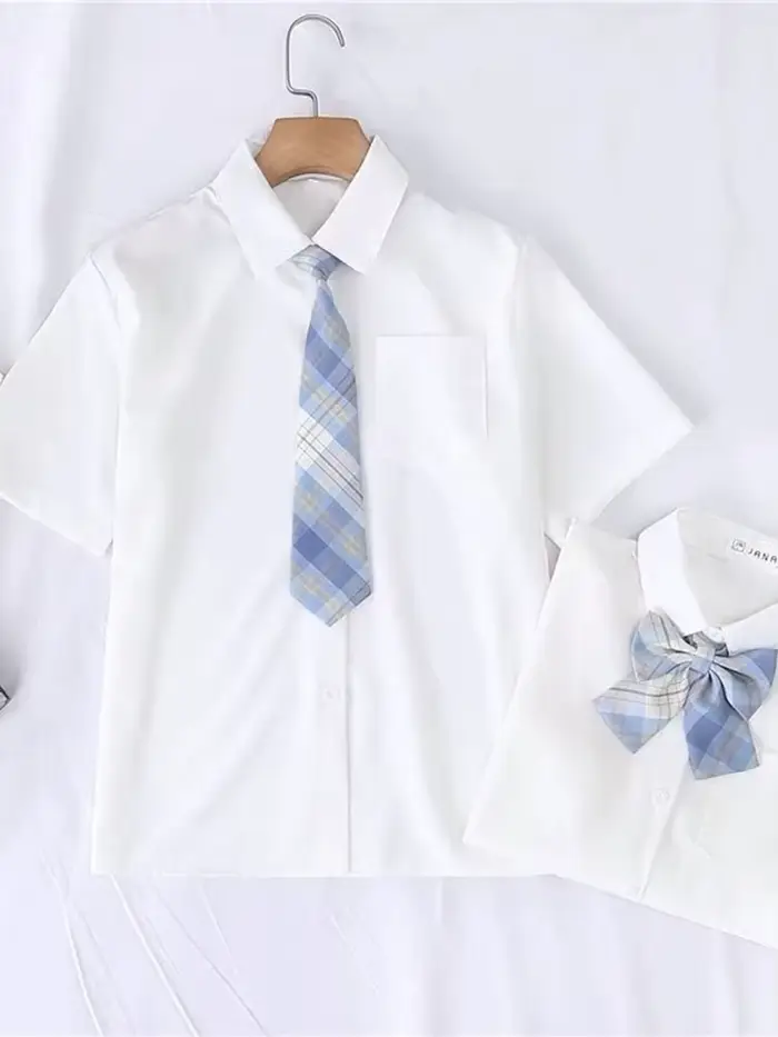 JMPRS – chemise blanche d'été pour femmes, manches courtes, Style JK Preppy, japon, filles, hauts Ha