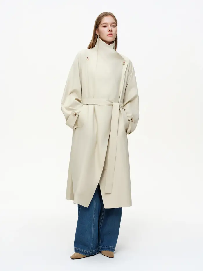 DUSHU – Trench-Coat de Style britannique pour femmes, coupe cintrée, mi-long, vêtements d'extérieur,