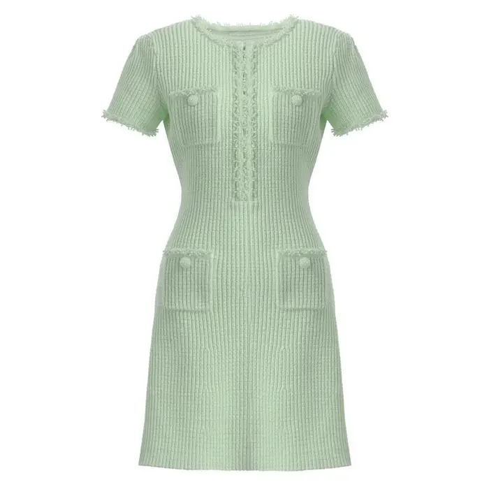 Robe trapèze tricotée pour femmes, haute qualité, nouvelle mode d'été européenne et américaine, perl
