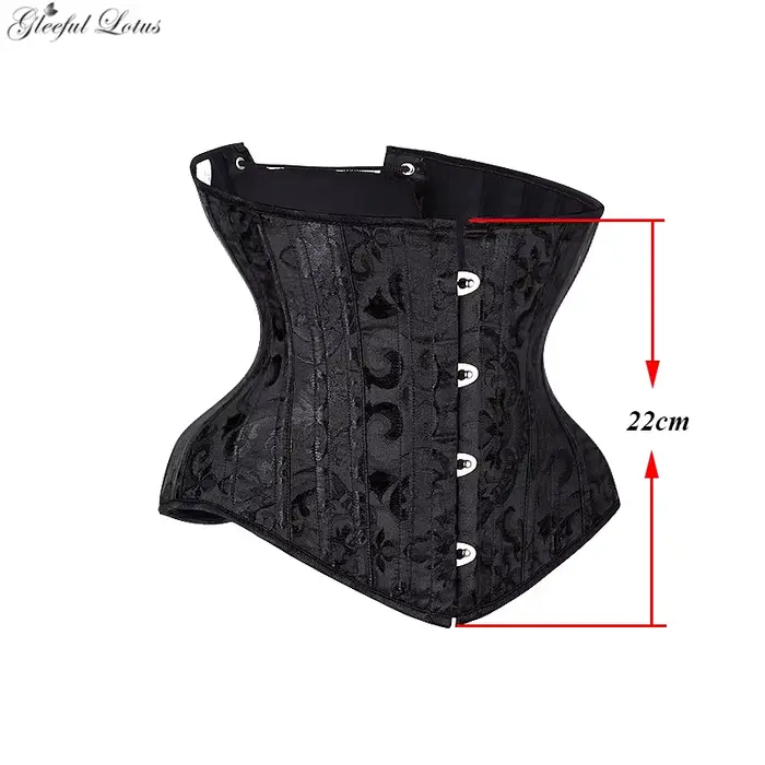 Corset Underbust Bustier Steampunk Gothic avec Fermeture à Lacets Acier 26 Ossatures Polyester Femme Occasions Spéciales