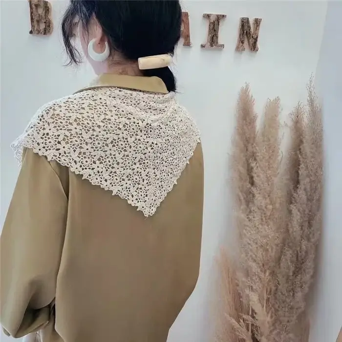 Faux col en dentelle tricoté au Crochet pour femmes, petit châle décoratif, faux col, accessoires de