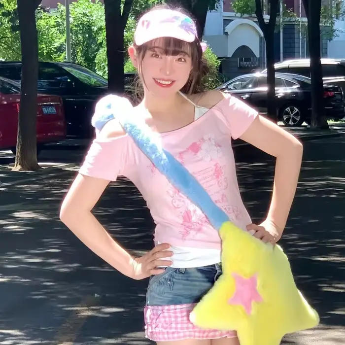 Dámske tričko Y2K Punk Vintage Mäkké Sexy Krátke Zelené Letné Neformálne
