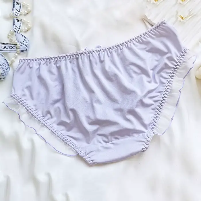 Culotte Douce Lait Soie Féerique Fleur Motif Volants Princesse Style Élégant Femme Occasions Spéciales