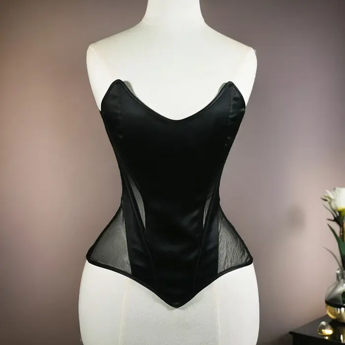 Dámske tesné korzet, svadobné Bustier Overbust, priehľadný oka podprsenka, Push Up, Vintage Bodice tvarovanie, vrcholy, strana scény kostým