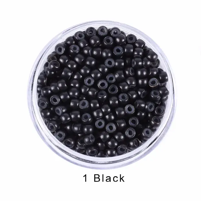 500 pièces perles d'anneau en cuivre 3.0mm nano perles d'anneau doublées de silicone micro pour exte