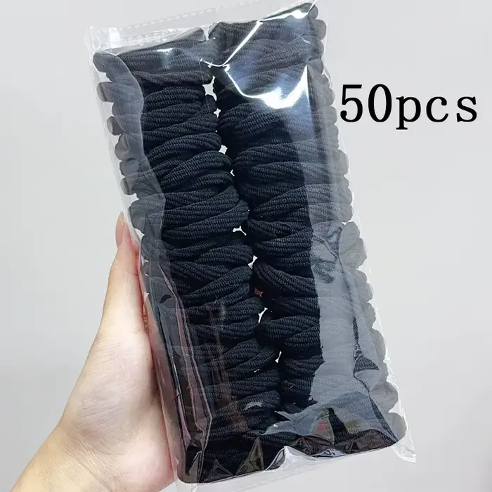 Sada 50 farebných bezšvových gumičiek do vlasov pre ženy a dievčatá