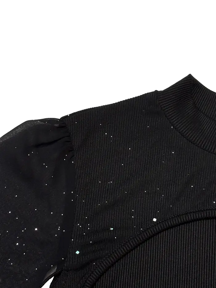 Mini robe Cape à col montant pour femmes, Sexy, paillettes scintillantes, soirée en boîte de nuit, m