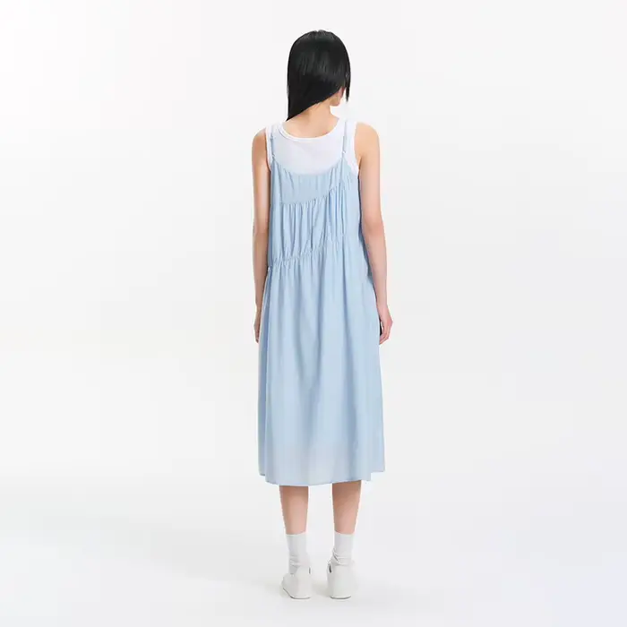 Ensemble Robe Débardeur Femme Semir 2025 – Collection Été Couleur Unie Texturée Ourlet Irrégulier Ef