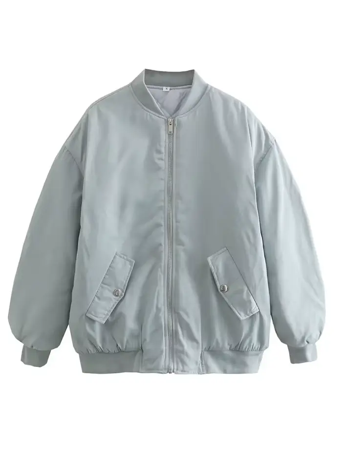 Veste Bomber Femme Yenkye Polyester Style Vintage Streetwear Automne Hiver Occasions Spéciales