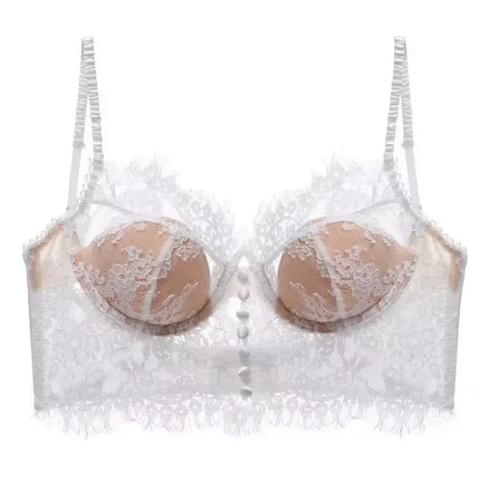 Minimalizácia podprsenky pre ženy so silným hrudníkom, zoštíhľujúci efekt, jemná čipka bralette s anti-zväčšenie bočné podporu, rozšírené sexy košieľka