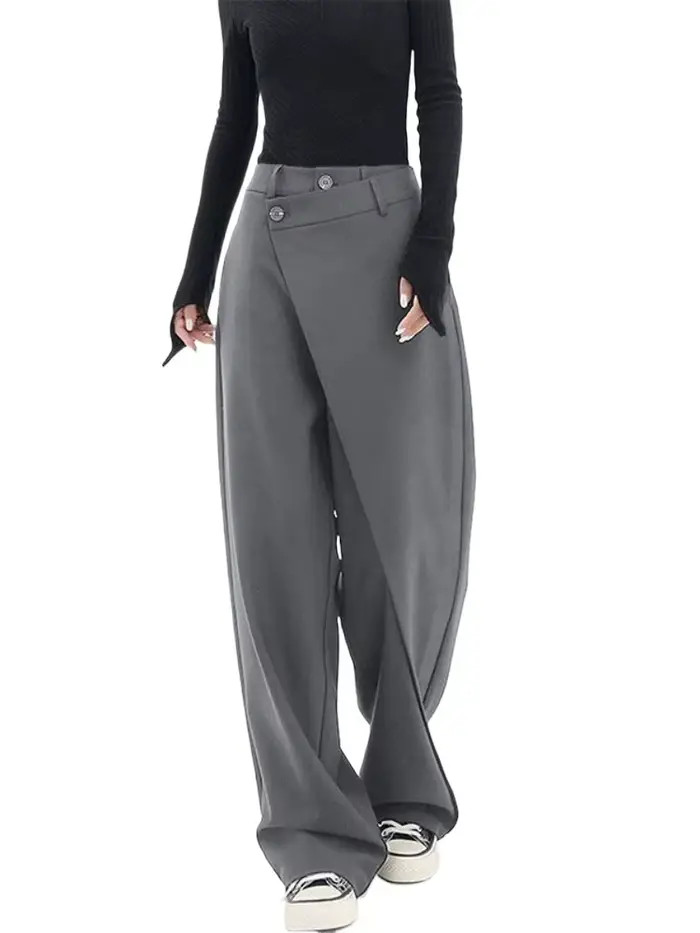HOUZHOU femmes pantalon de costume large taille haute gothique Style japonais Baggy pantalon noir pa