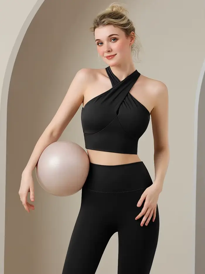 Nárazuvzdorná športová podprsenka pre ženy, oblečenie, sexy spodná bielizeň, krížový šál v zadnej časti, uzavretý hrudník, zhromažďovanie