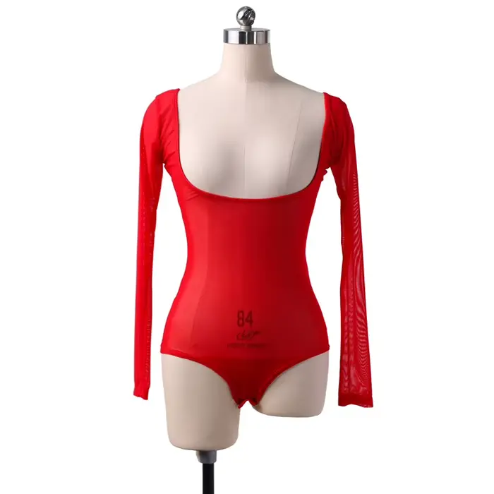 Dámske gáza s dlhými rukávmi tesný top, čisté pletivo priehľadný top, sexy a elegantné dancewear pre špeciálne a každodenné príležitosti