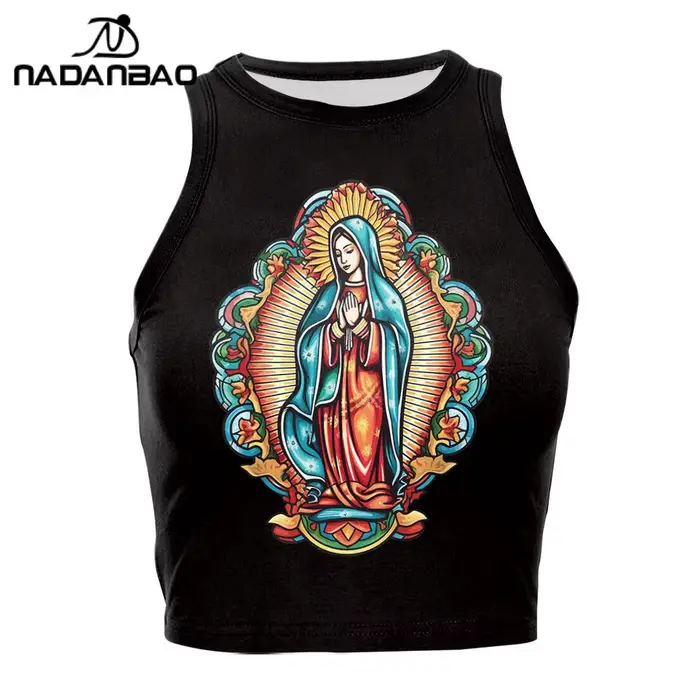 NADANBAO-Haut court à col rond pour femmes, streetwear, sexy, couleur vierge marie, printemps et été