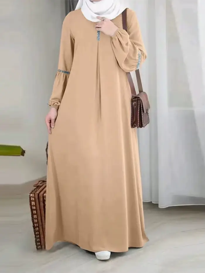 Abaya s dlhými rukávmi pre moslimské ženy