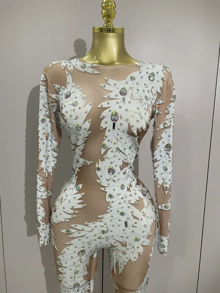 Sexy elastický body s dlhým rukávom pre ženy