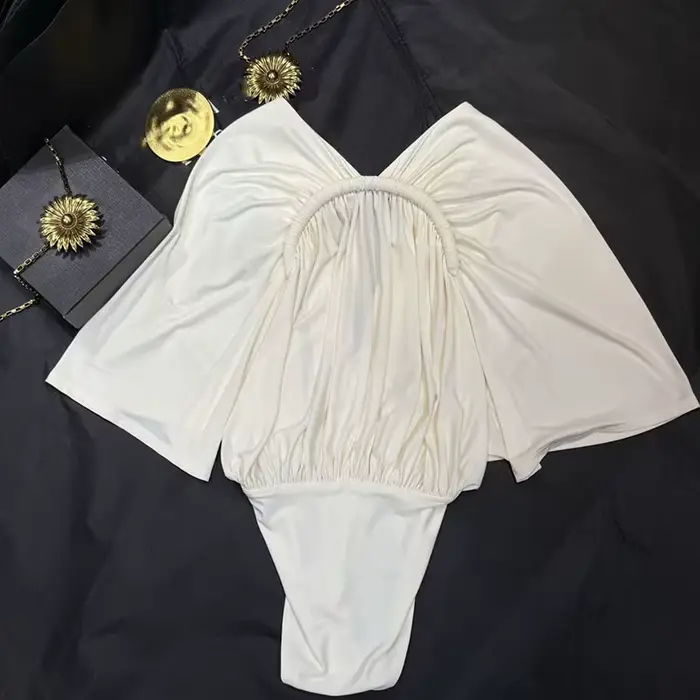 Body pre ženy, Nová kolekcia leto 2026, netopier rukávy, voľný strih, sexy, V-neck, bez rukávov, elastická sieťovina, sveter štýl