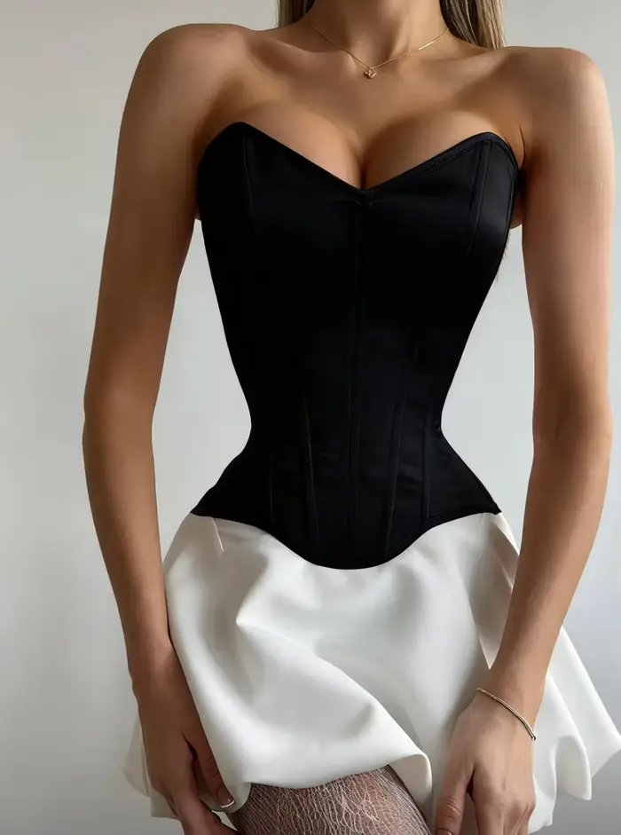 Bez ramienok ružový bustier korzet pre ženy, srdcový výstrih, chudnutie, pre párty a klub, európsky a americký módny štýl