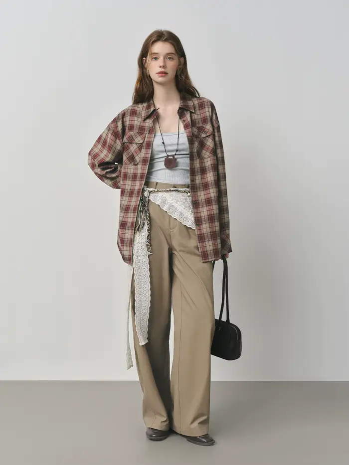 Vintage khaki nohavice pre ženy ležérny štýl a elegantné jesenné zimné pohodlné a ľahko sa udržiava