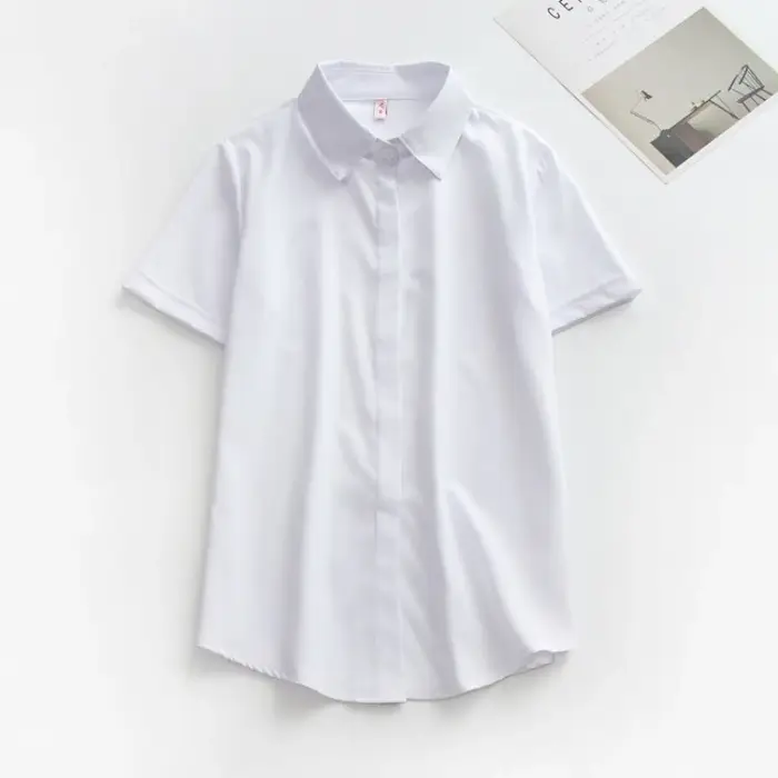 JMPRS grande taille femmes chemise blanche été à manches courtes bureau dames noir boutonné hauts am