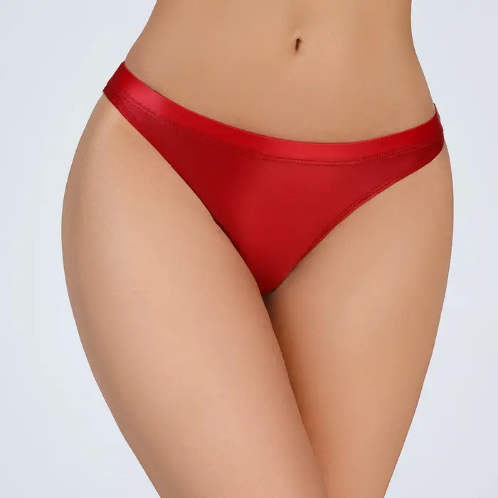 Culotte Brillante Transparente Polyester Femme String Taille Basse Décoration Appliques Occasions Spéciales Séduction Subtile