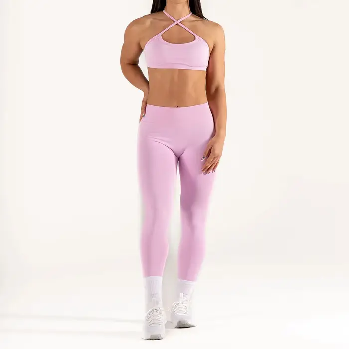 Legging de gymnastique taille haute sans couture pour femmes et débardeur rembourré, soutien-gorge d
