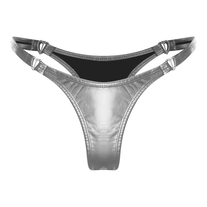 Lesklé latexové mini tanga s mokrým efektom pre ženy
