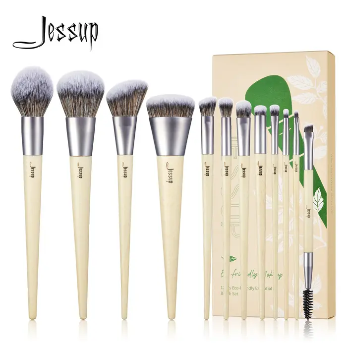 Jessup-Ensemble de pinceaux de maquillage, fond de teint en poudre synthétique de qualité supérieure