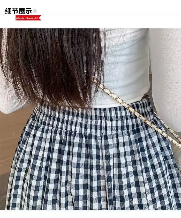 Jupe à plusieurs niveaux en Patchwork pour femmes, Vintage, à carreaux, taille haute, taille élastiq