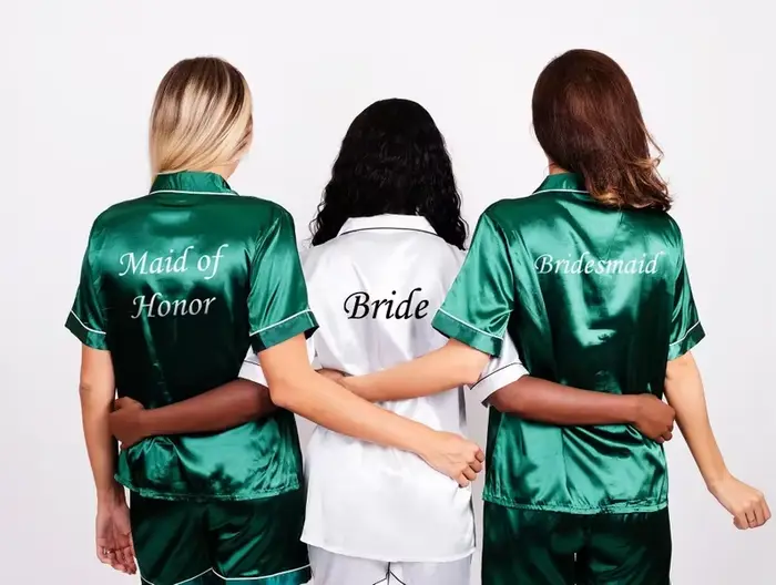 Pyjama en satin doux et sportif pour femmes, nuit de mariage, cérémonie de fiançailles, demoiselles d'honneur et soirées spéciales