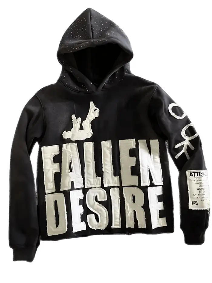 Harajuku Y2K Hip Hop Streetwear sweat à capuche décontracté pour femmes FALLEN DESIRE Applique sweat