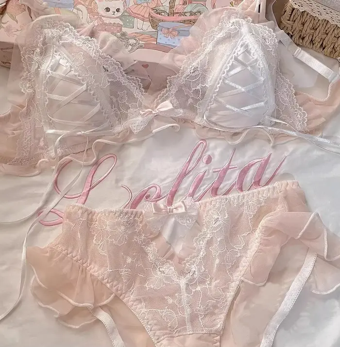 Spodná bielizeň z bavlny s čipkou pre ženy štýl Lolita špeciálne príležitosti