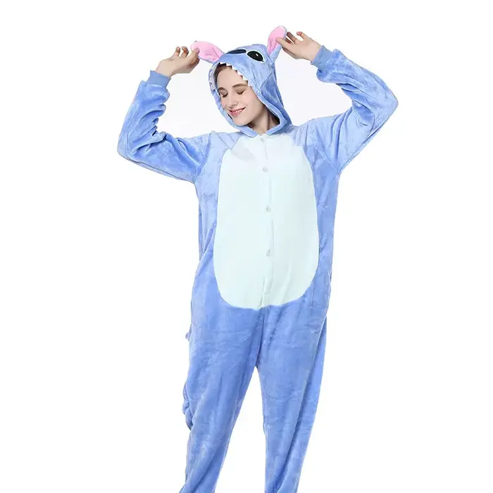 Lilo dot Cosplay Ženy obleky Kigurumi pyžamo roztomilé dot dieťa s kapucňou nočné oblečenie Halloween dospelí oblečenie